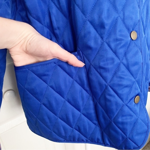 Vintage Women’s Quilted Ice Skating Jacket Blue Button Up with Flannel Lining - Picture 11 of 14